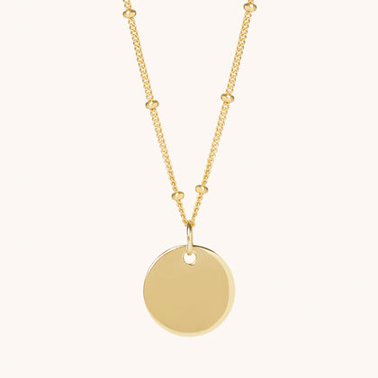Engraveable Round Bead Necklace Gold